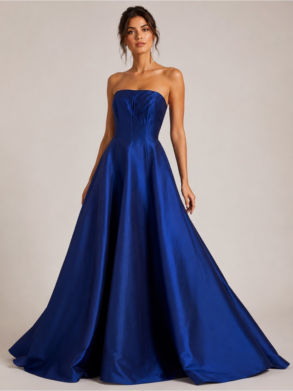 Windsor Royal Blue Strapless Satin Ball Gown Prom Formal Dress Size 13